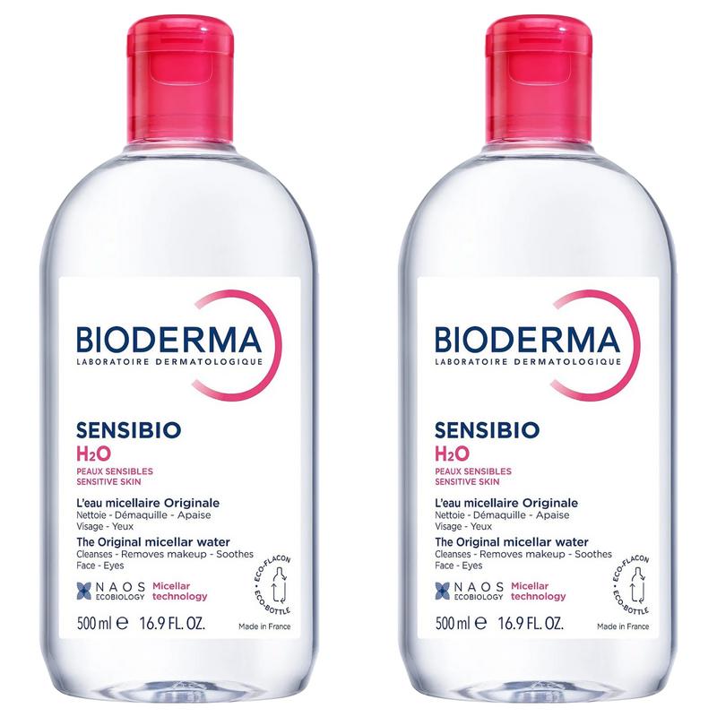 Bioderma SensorBio H2O Micellar Water Makeup Remover, 500ml, 2 pcs