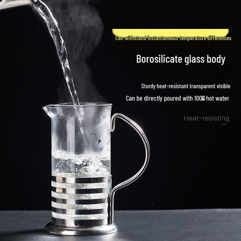Glass French Press Coffee & Tea Maker with Built-in Frother