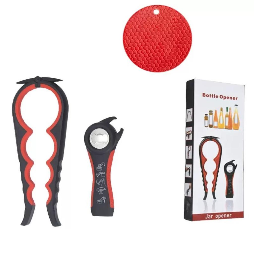 HOMZY Can Opener Multi Functional Four In One Beverage Bottle Opener Cap Twister Four Position Can Opener Anti Slip Cap Twister