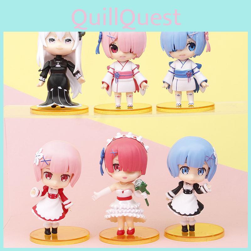 Beautiful Rem Figurine Model In Wedding Dress And Kimono Maid Outfit For Desktop And Car Decoration Pvc Material