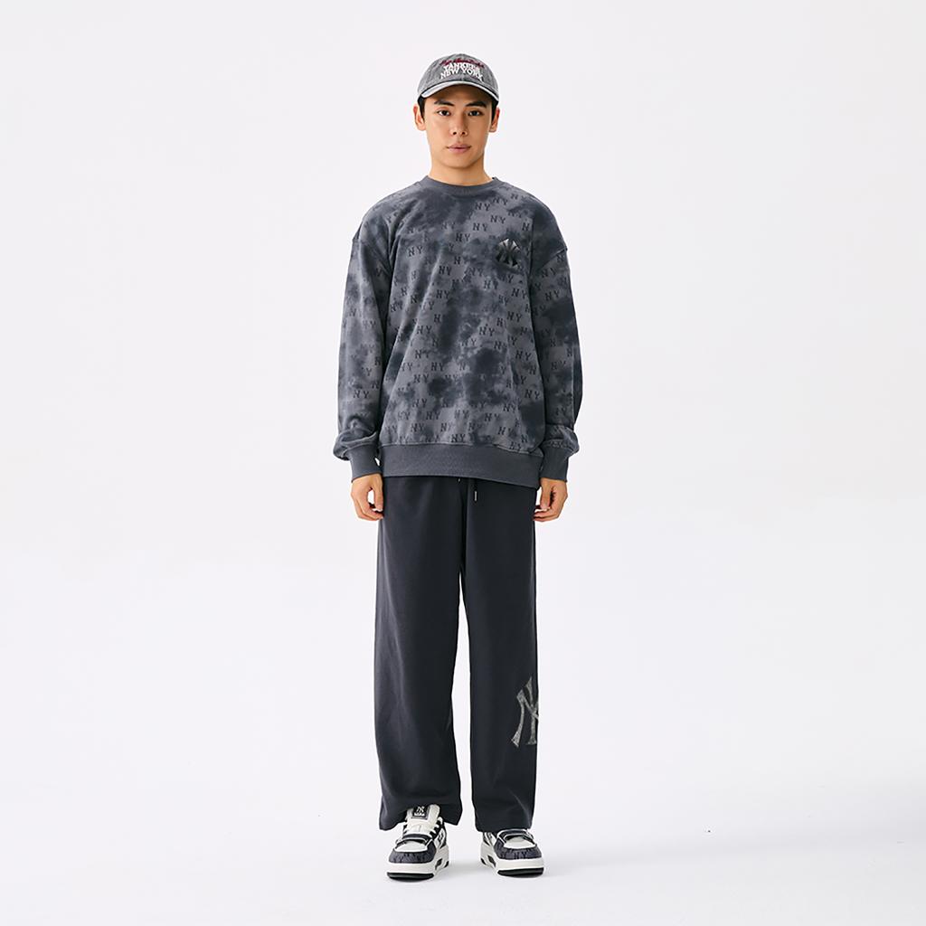 New MLB MONOGRAM Collection New York Yankees 25FW Casual Pants Unisex Standard Charcoal Gray 3APTM0154-50CGS