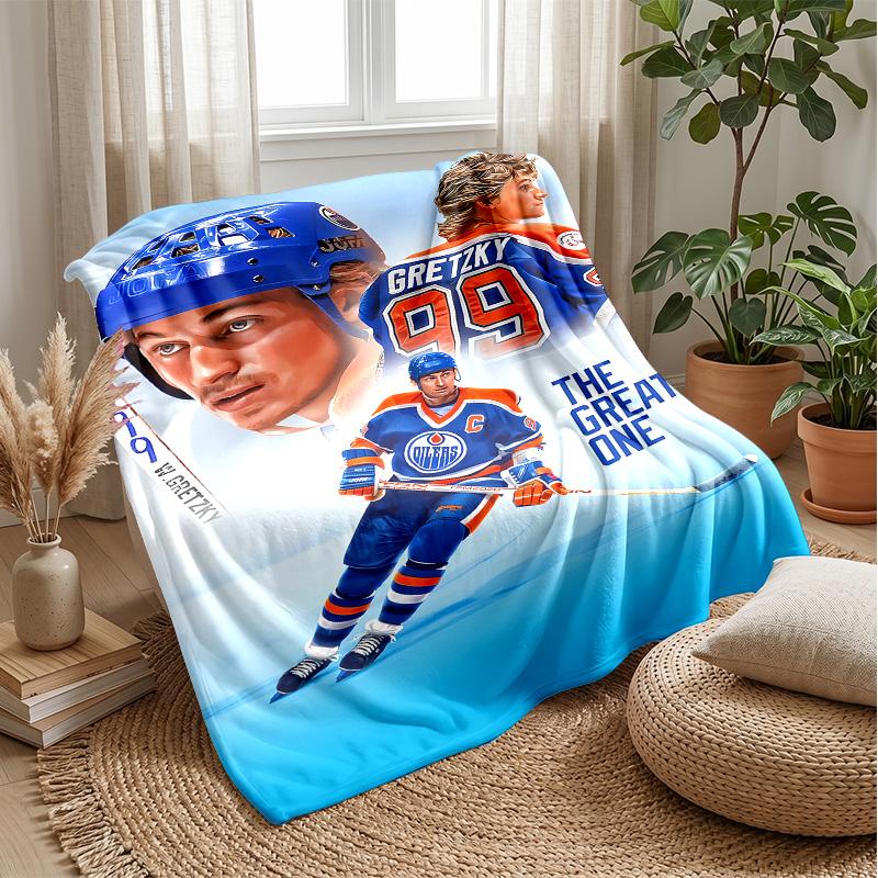 Wayne Gretzky Theme Blanket Soft Flannel Blanket Plush Throw Blanket Cozy Sofa Bed Blanket for Home Decor