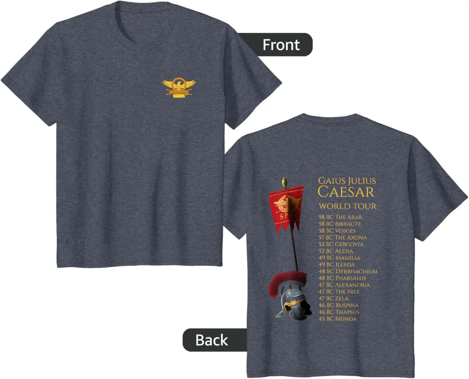 Футболка Римский Легион Орел SPQR Юлий Цезарь Мировое Турне 100% Хлопок Круглый Вырез Короткий Рукав Летняя Повседневная Мужская Футболка Размер S-3XL 4XL