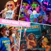 Facmogu 2-Piece Microphone Props for Role Play Karaoke Stage Costume Plastic Toy Kids Realistic Sound Blue Pink