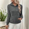 Fall and Winter Women's Casual Padded Pullover Hooded Top Beaded Hoodie Sweatshirt