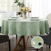 Față de masă rotundă impermeabilă pentru masă rotundă de sufragerie, decorativă, rustică, ștergabilă, pentru uz interior/exterior, pentru sărbători, nuntă