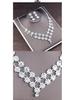2022 Bridal Rhinestone Necklace & Earrings Set - Korean Wedding Hair & Dress Accessories