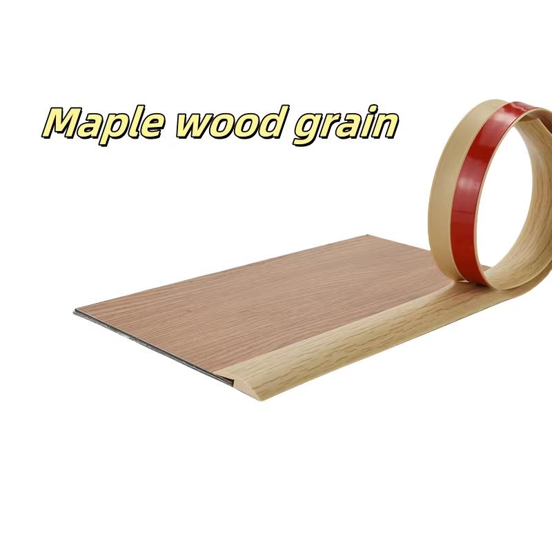 1 Stück 1m/2M/3M Selbstklebende Bodenübergangsleiste, Flexible Kante mit Holzmaserung für Teppich, Laminat & Böden, Schwellenwert