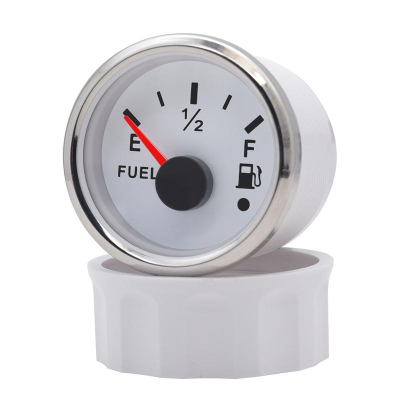 52MM Fuel Level Gauge 0-190 Ohm 7 LED Backlight With Alarm For Marine Car RV Camper Yacht Fuel Level Meter 12V/24V