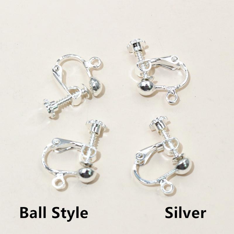 10 Stück 15x13mm Messing-Schraubohrclip-Fassungen, drehbare Pads, Rohlinge für DIY-Schmuckherstellung