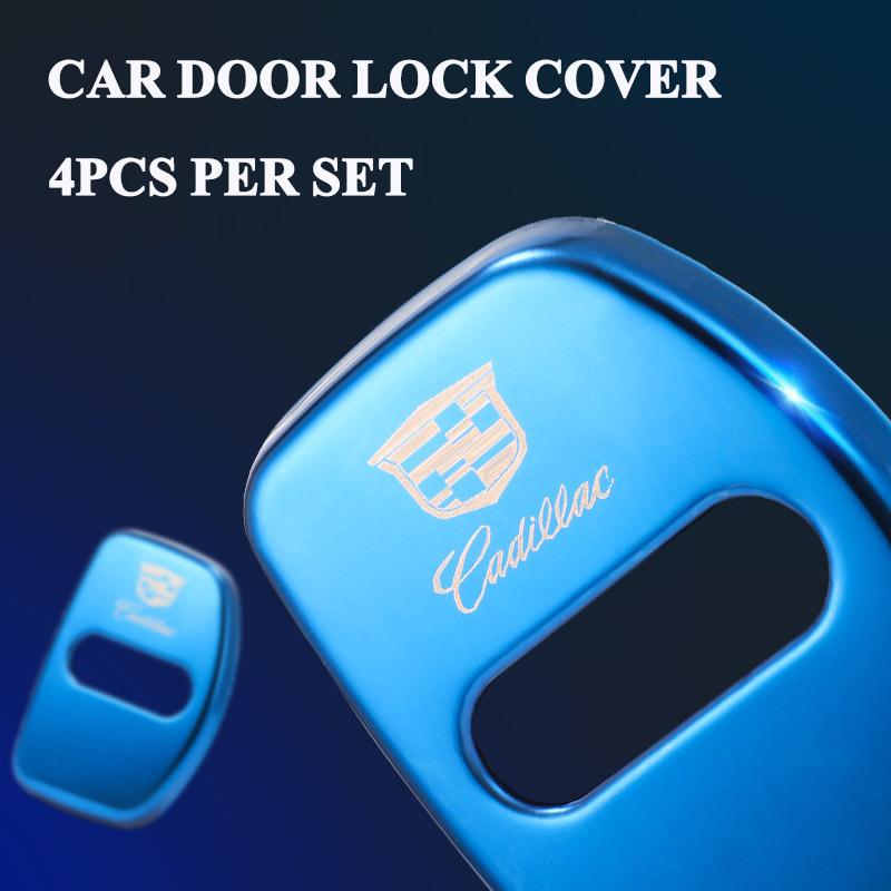 Car Decoration 4pcs Door Lock Cover Case for Cadillac CTS CT4 CT5 CT6 XT4 XT5 XT6 Metal Auto Exterior Accessories
