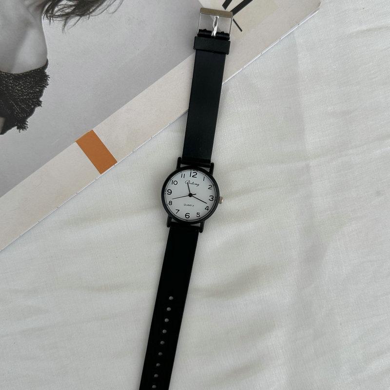 Wind Kleine Schwarze Uhr Einfache Wasserdichte Studenten Uhr Herren und Damen College Wind Retro Literarisches Paar Quarz Uhr