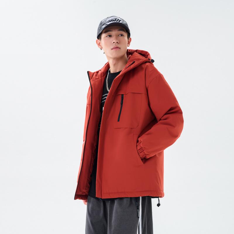 Factory Direct Supply of Winter Tide Brand Color Matching Cotton-padded Clothes, Popular Outdoor Sports Hooded Cotton-padded Clothes for Men and Women