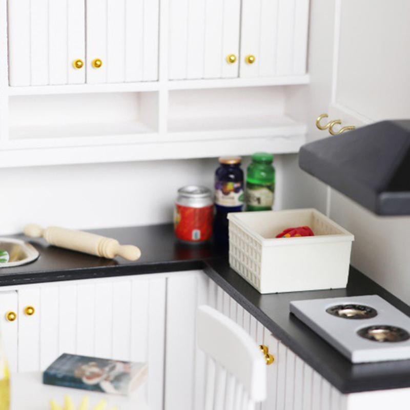 3Pcs 1/12 Dollhouse Miniature Plastic Frame Hand-Woven Storage Basket Decoration