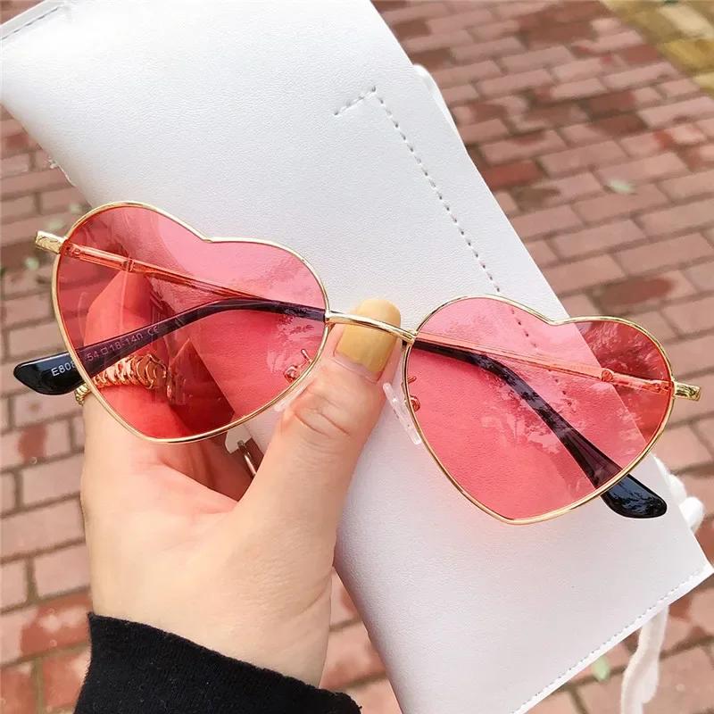 Retro Heart Shaped Sunglasses Fashion Polarized Sun Glasses Ultralight Clear Colorful Eyewear For Women Uv400