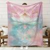 Pc Luxury for Lotus Floral Throw Blanket  Pastel for Lotus Flower  Teal  Soft Flannellike Texture  AllSeason Couch Bed
