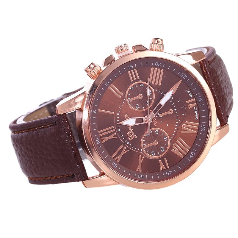 Stilvolle Damenlederarmbanduhr Genfer Quarzuhr mit modischem Design