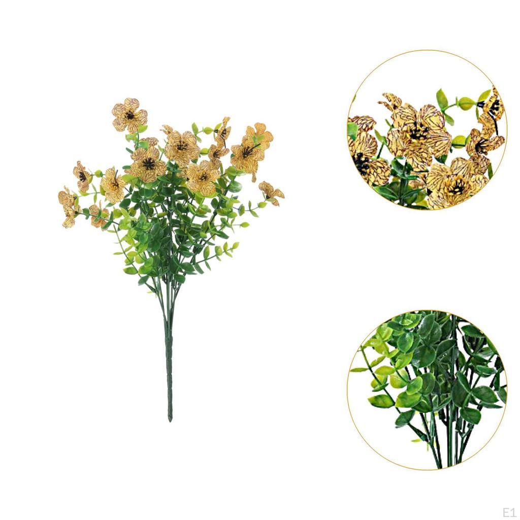 Artificial Violet Flower Bouquet Pick Fake Plant Faux Branch for Backyard