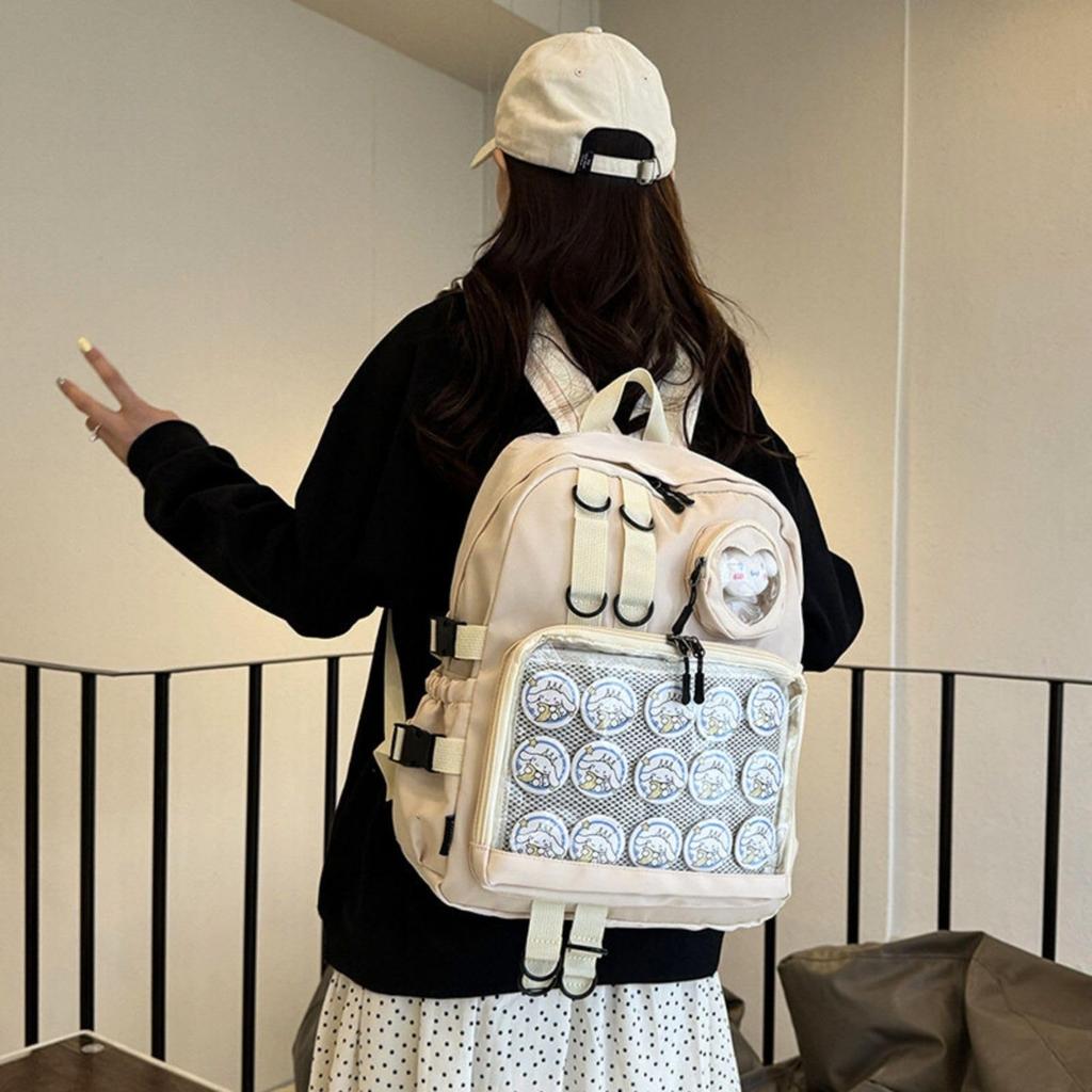 Plecak Harujio Ita Bag, Torba Oshikatsu, Duża Pojemność, Rozmiar A4, Czarny, Biały, Jasnoniebieski, Przezroczysty, Idealny do Aktywności Otaku, Uroczy, Stylowy,