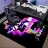 Custom Name Neon Rick Artwork Rug Game Carpet, Floor Mat for Bedroom Living Room Entryway Rug, Home Decor Idea Gift for Christmas birthday