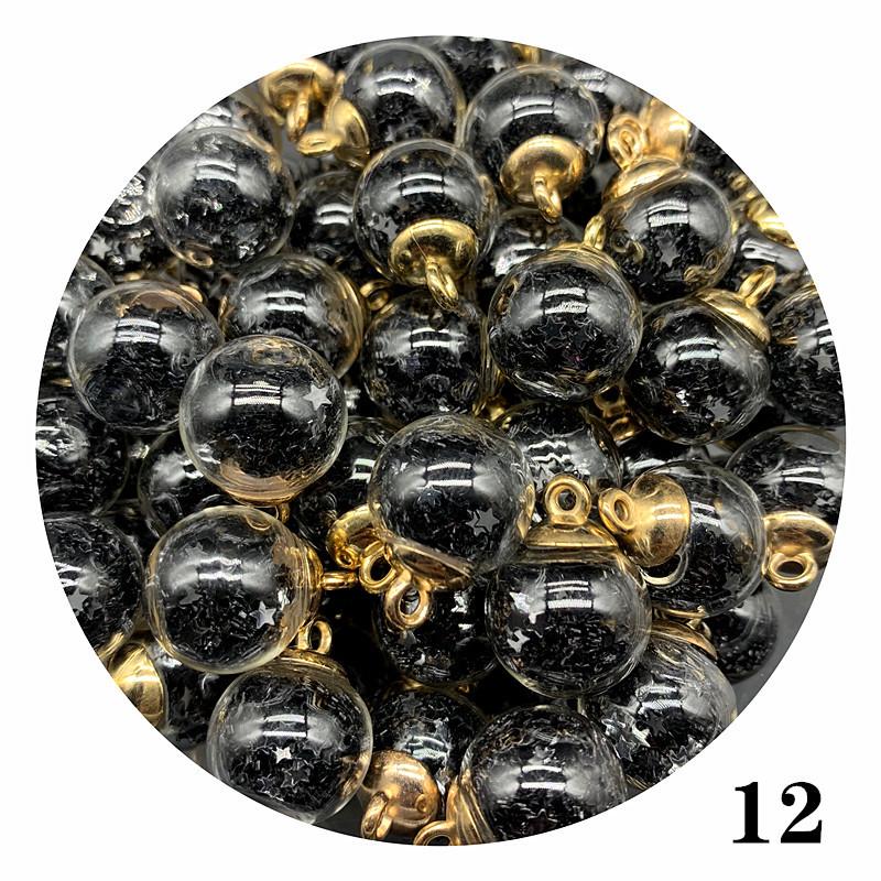 Star Sequin Glass Ball Pendant for Nail Art, Necklaces, Hair Accessories & Keychains