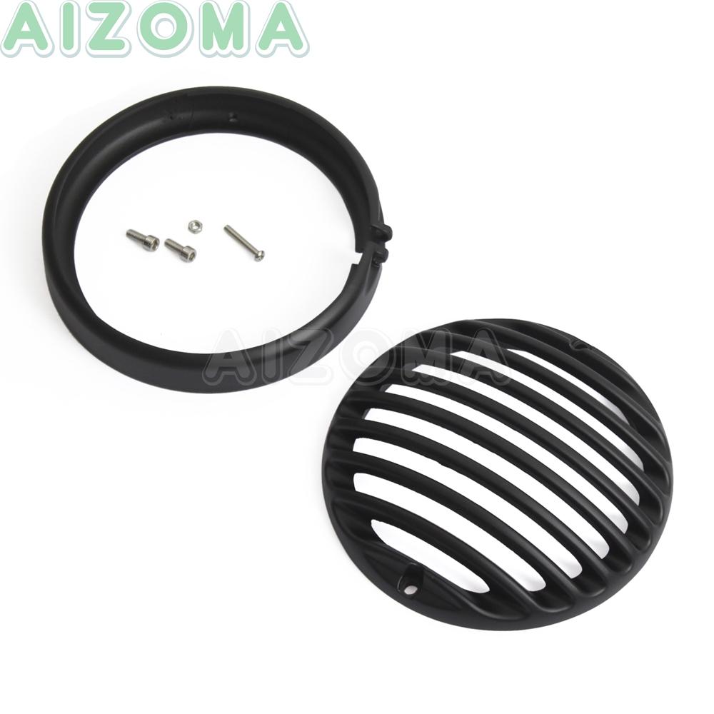

Motorcycle 5.75 Headlight Grille Cover For Harley Sportster Iron 883 1200 Universal 5-3/4 Front Head Lights Protector Guards чёрный