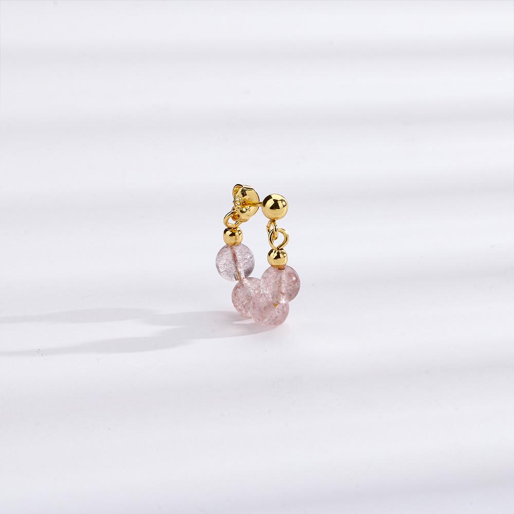 

Трендовые серьги с кристаллами клубники, новый подарок, сладкие розовые серьги с бусинами, персонализированные, сладкий ветер copper