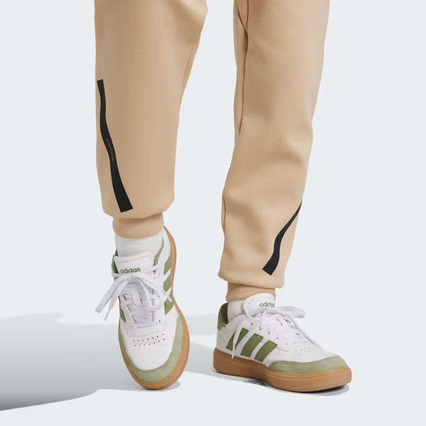 Adidas Z.N.E. Tapered-Leg Logo Print Drawstring Joggers Kids Bottoms Beige JF2492