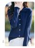 Solid Color Women's Polo Collar Knit Cardigan - Chic Fashionable Outerwear for Spring/Summer/Autumn 2026.