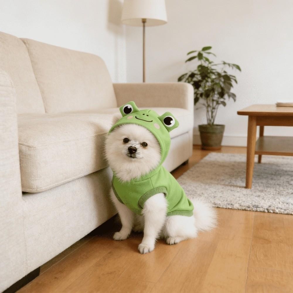 Funny Animals Frog Cosplay Dog Hoodies Comfortable Dog Sweatshirt for Small and Medium Dog