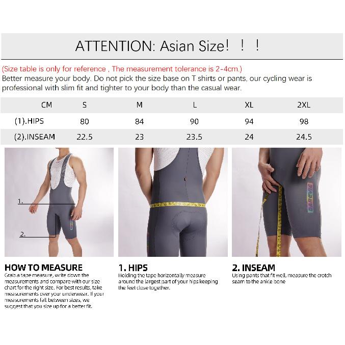 DAREVIE Herren Radhose Trainingslevel Radsportset Trägerhose Herren Radsport 80kg/m³ Polster Atmungsaktive Träger-Radhose Mann