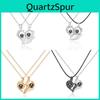 Magnetic Couple Necklace With Heart Shape Pendant And Love You Engraving For Romantic Gifts
