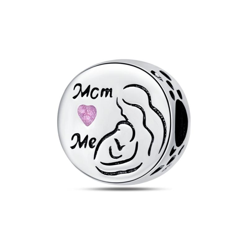925 Sterling Silver Foot Pacifier Heart Shaped Warm Family Charm Beads Fit 4mm Aperture Bracelets Fine DIY  Jewelry Gifts