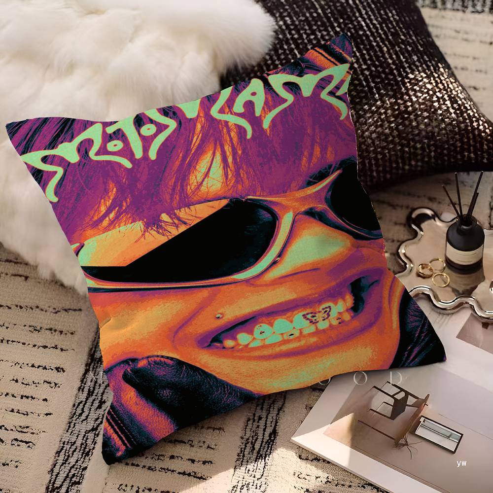 Singer Rosalia Spanish MOTOMAMI Stitch Lucky Dragon pillow cover sofa cushion cover home room decoration children gift 12x12Inch