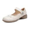 Fashion Vintage Breathble Comfortable Shallow Mouth Genuine Leather Shoes 2025 Spring Flat Platform Shoes Genuine Leather Shoe