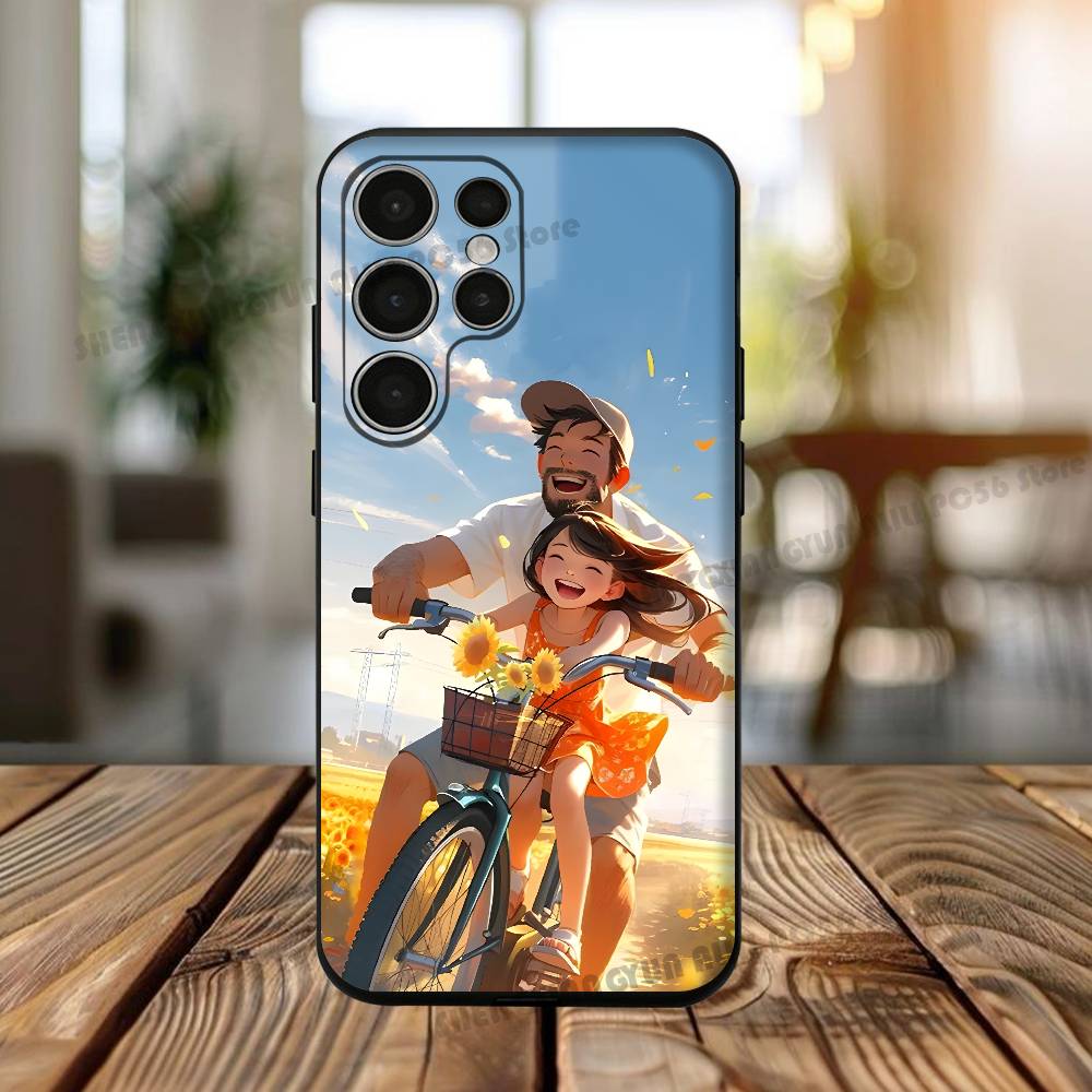 

Father and Daughter Silicone Case For Samsung S25,24,23,22,21,20 Plus Ultra 5G Lite Shockproof Cover Samsung S205G