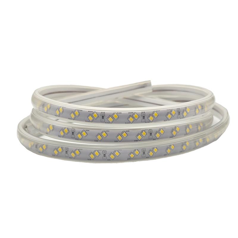 220V 2835 LED Strip Light, 180° Angle, Three Rows, Neutral 4000K, Natural Rubber-Coated Soft Light
