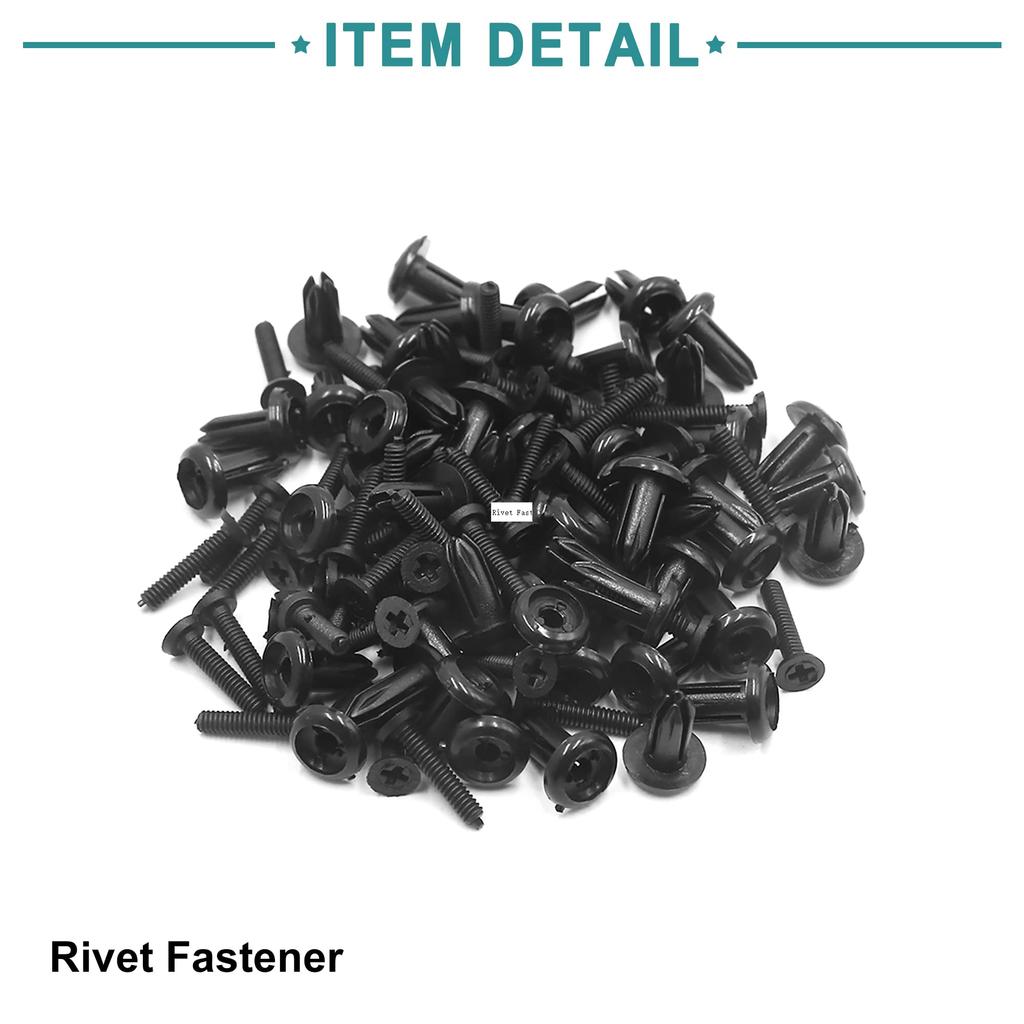 ACROPIX Bumper Fender Fasteners Rivet Clips Automotive Universal 5mm Hole Dia Black 50pcs