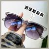 Women's Influencer Style Polarized Sunglasses - Korean Trend UV Protection, Large Face Slimming Design