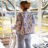 Womens Floral Print Long Sleeve Cotton Blend Casual Jacket V-Neck Lightweight Outerwear Fall 2026