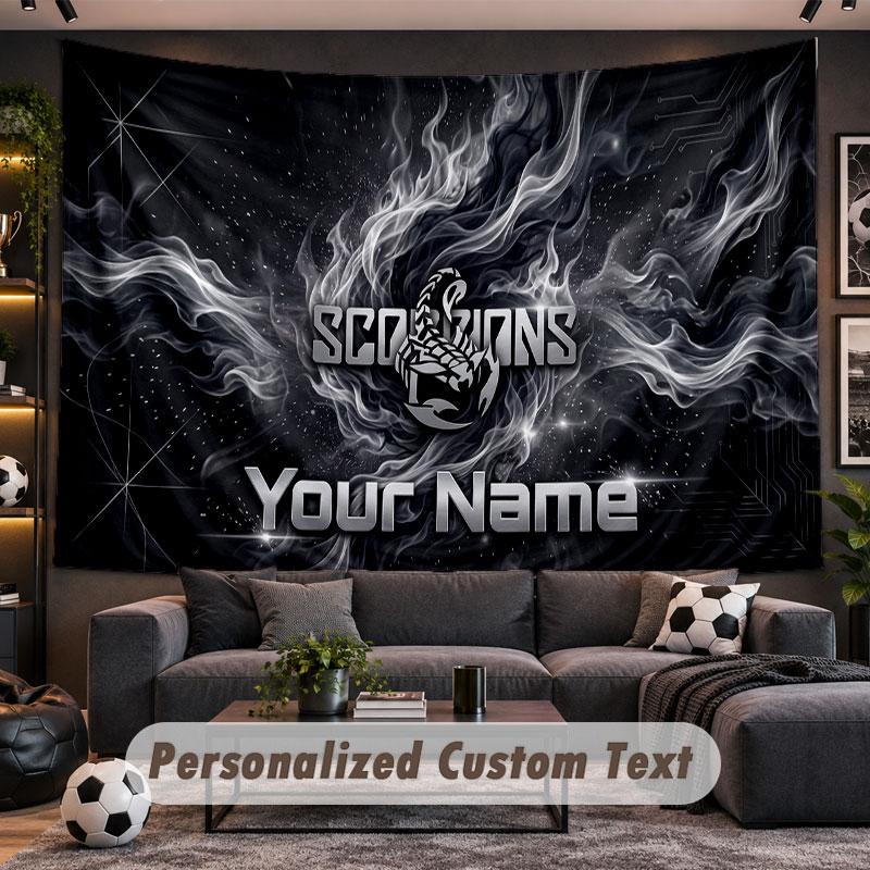 Wall Hanging Tapestry Custom NameScorpions Pattern Personalized Printed Fabric Wall Decor
