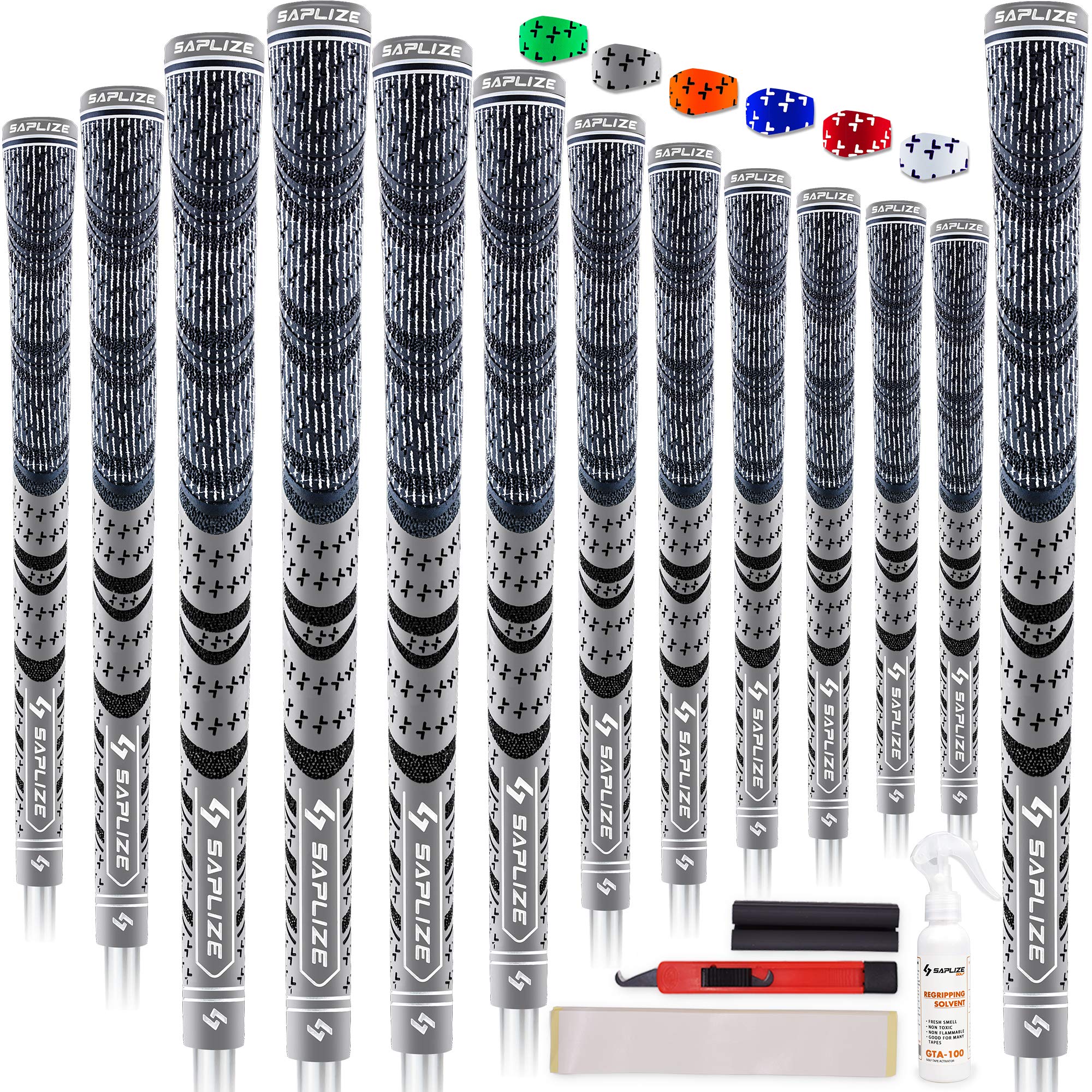 

Замена раствора SAPLIZE Golf Half Rubber Grey 13 Standard [набор из 13 предметов, комплект] Рукоятка, шнур, резина, многоцветный, противоскользящий, раствор, лента, резак,