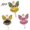 Shirt Accessory Sparkling Rhinstone Ballet Fairy Brooch, Winged Dancer Girl Alloy Lapel Metal Bag Pin Pin, Women Jewelry Accessories for Suit