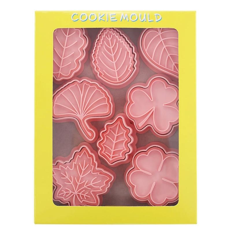 16Pieces Tropical-Leaf Cookie Cutter-Mold for Cake Decorating Mini Plastic Fondant Mold DIY Baking Tool DIY Cookie-Stamp