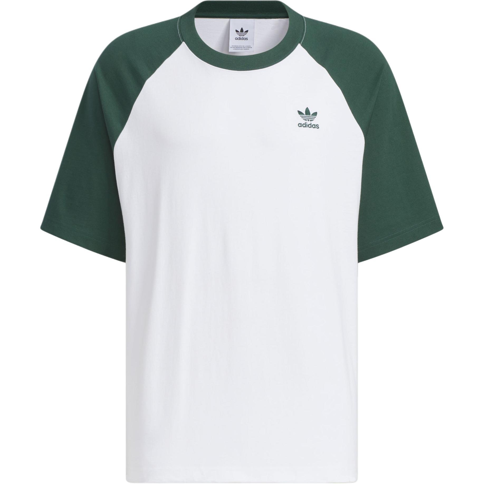 adidas Adicolor Raglan T-Shirt Asia Sizing  White Green  Men s JM7264 XL