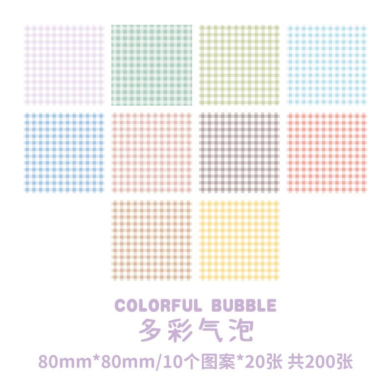 

200 Sheets Grid Memo Pad Creative No-Sticky Note Stickers Scrapbooking DIY Kawaii Notepad Stationery School Supplies