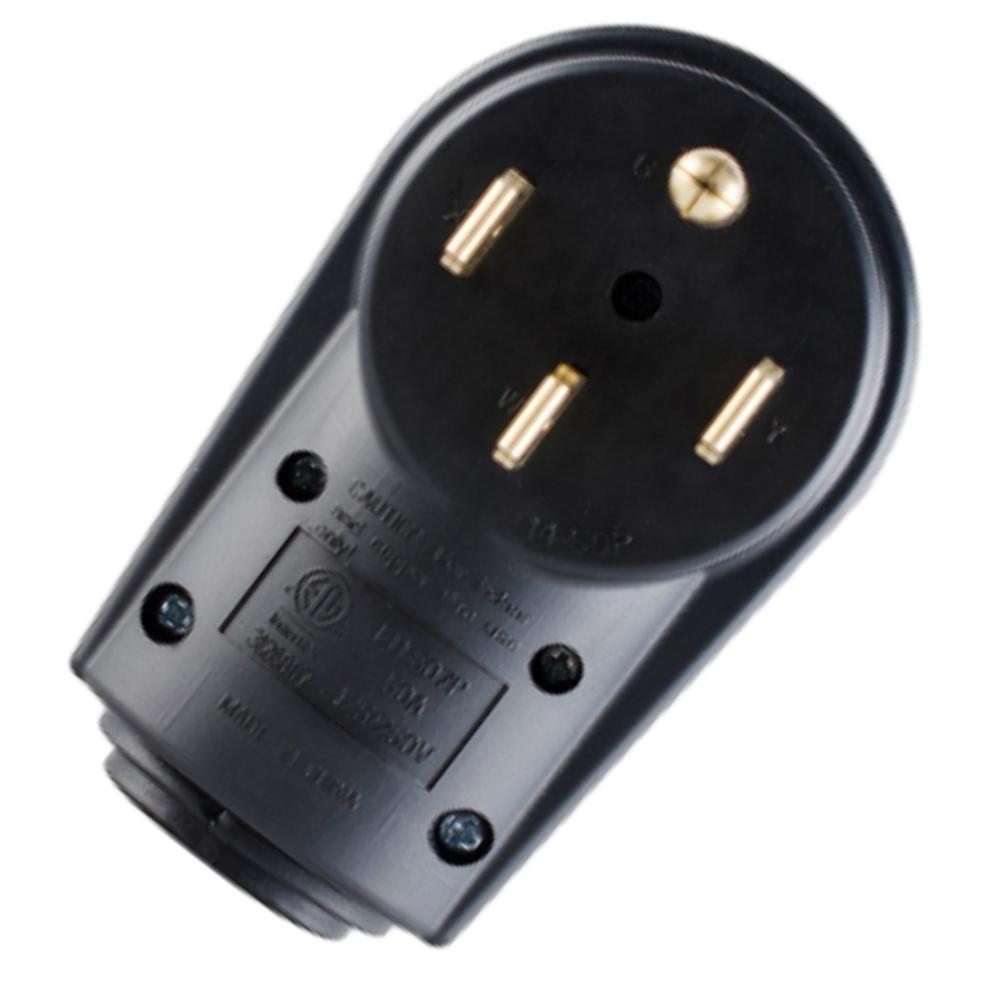 Nema 14-50P 14-50R 50Amp RV Plug Heavy Duty RV EV Replacement Socket Male/Female Plug with Ergonomic Handle 125V/250V for Camper