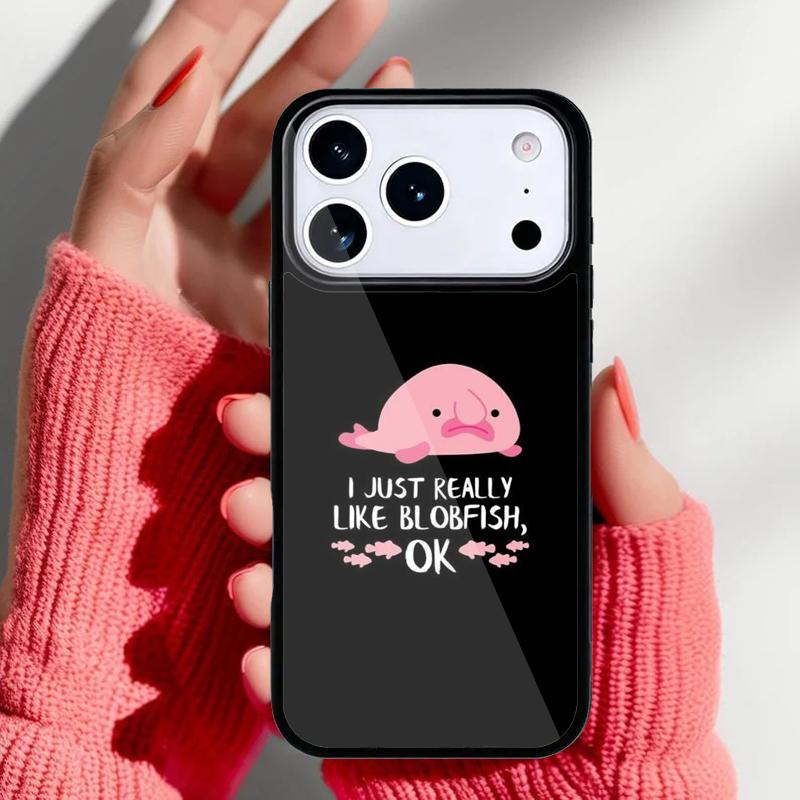 Cartoon Blobfish Phone Case for iPhone 17 16 15 14 13 Pro Max Back Cover for 12 11 Pro Coque
