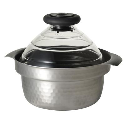 HARIO Rice IH Pot, Yukihira, Compatible, 1-3 tasses, Argent, Yukihira, Présent, Cadeau, Cadeau, GIS-200