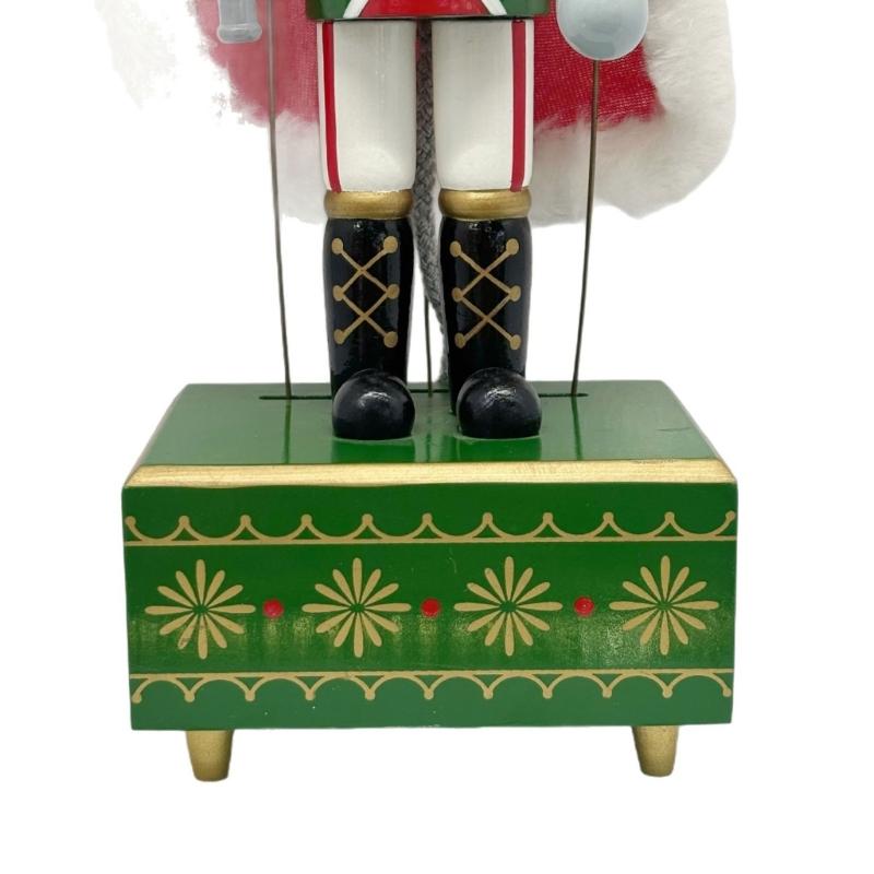 Ręcznie robiona drewniana myszka Dziadek do orzechów Mechaniczna pozytywka Nakręcana ozdoba do dekoracji domu